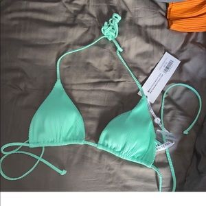 White fox bikini top